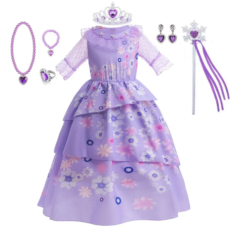Isabella Charm Dress Girl Princess Dress Fantasy Party Kid Clothes Halloween Christmas Birthday Party Outfits