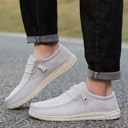 Men Casual Canvas Shoes Mens Loafers Breathable Slip on Flats Male Vulcanized Shoes Driving Shoes Plus Size 47 Walking Sneakers