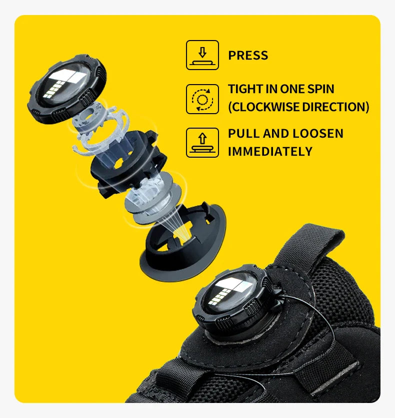 Rotary button new safety shoes for men, anti-impact and anti-piercing work shoes, fashionable men's sports shoes, and safety pro