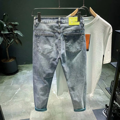 High-end 2023 Harajuku Designer Clothes Denim New Trousers Kpop Stretch Trendy Korean-style with Our Luxury Men's Casual Jeans