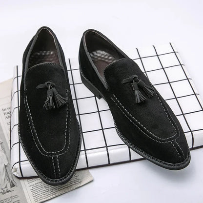Britain Pointed Black Brown Tassels All Match Shoes For Men Casual Loafers Formal Dress Footwear Sapatos Tenis Masculino