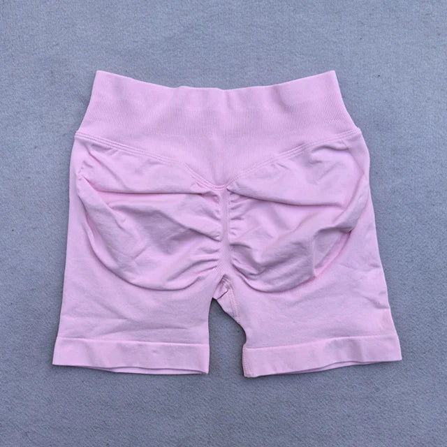 Shorts Set 2 Pieces Seamless Yoga Set Workout Tracksuit Women Halter Sport Bra And Low Waist Scrunch Bum Gym Shorts Suits