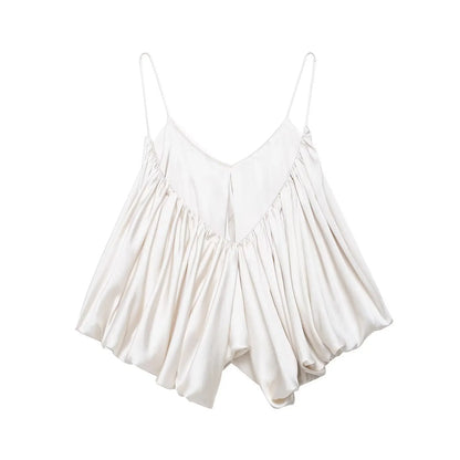 New Slip Tops Fashion Satin Elegant Crop Top Woman 2026 Sleeveless Thin Straps Short Tops For Women Backless Sexy Party Top