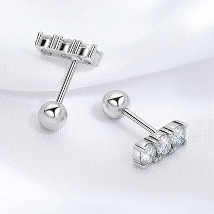0.6CTTW Screw Buckle Moissanite Stud Earrings for Women Lab Created Diamond Wedding Jewelry S925 Sterling Silver Earring