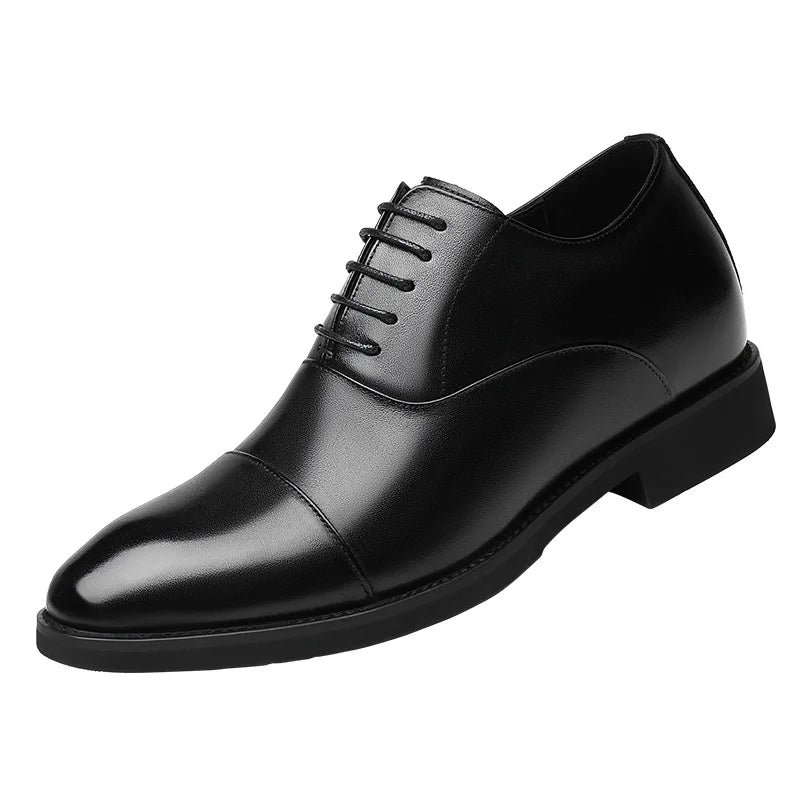 2026 Height Increase 8cm Leather Shoes Men Business Leather Wedding Shoes Men