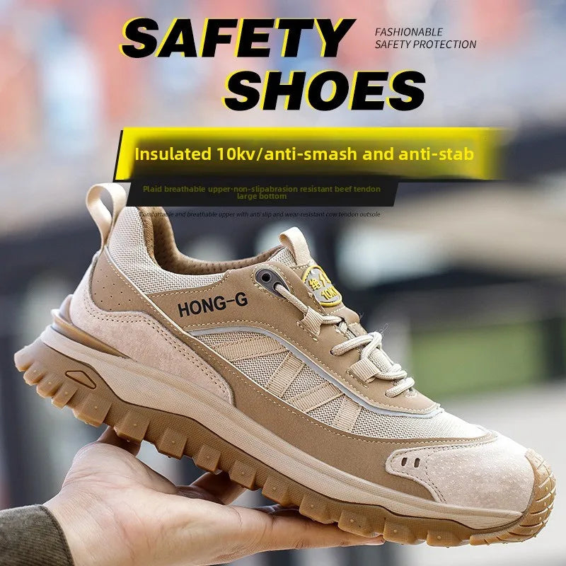Lightweight Steel Toe Cap Shoes 10KV Anti Slip Comfortable Wear-Resistant Insulation Anti Smashing Piercing for Safety Workwear
