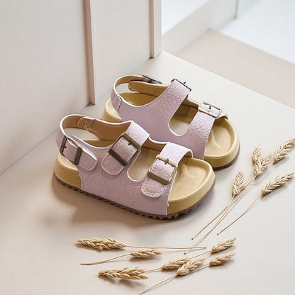 Children Comfort Soft Sole Sandals Girls Open Toe Adjustable Buckle Summer Outdoor Walking Shoes
