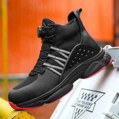 Rotating Button Steel Toe Shoes for Men Lightweight Anti-smash Steel Toe Indestructible Work Boots Construction Safety Shoes