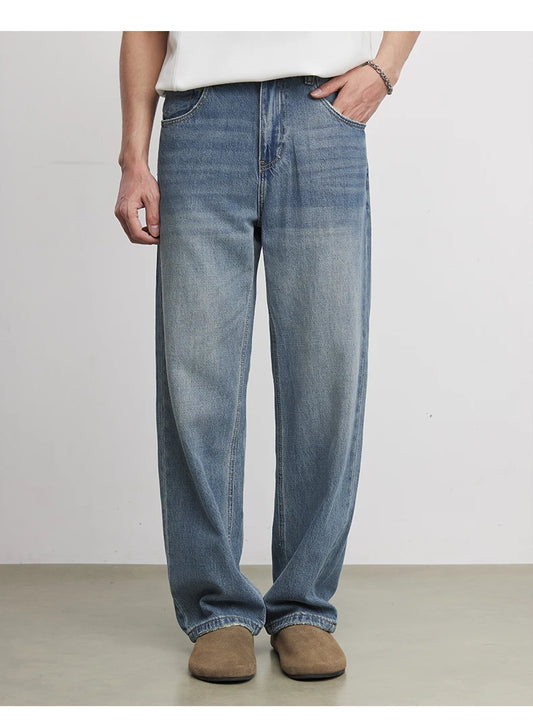 Fashion Men's Heavyweight 369g Bamboo Lyocell Jeans For Men's Spring And Autumn 2026 New Clanfit Straight Casual Pants