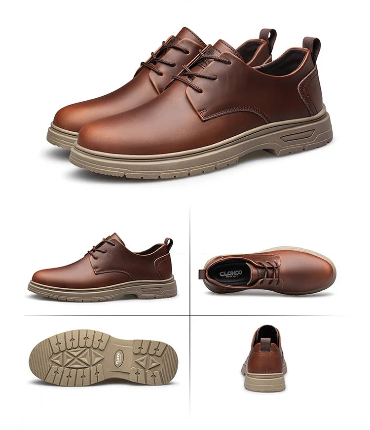 Handmade Men's Business Casual Shoes Comfortable Classic Lace-Up Work Shoes Fashionable Wedding Men's Footwear