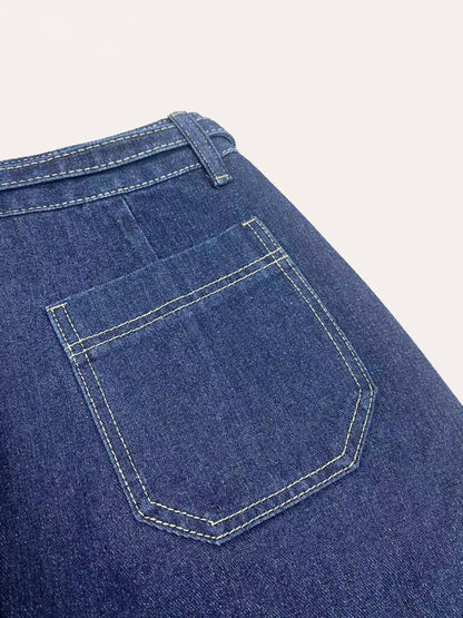 Women's Spring Summer Vintage Denim Mini Skirt Non-Stretch High Waist Belted Casual Streetwear Korean Y2K Fashion A-Line Skirt