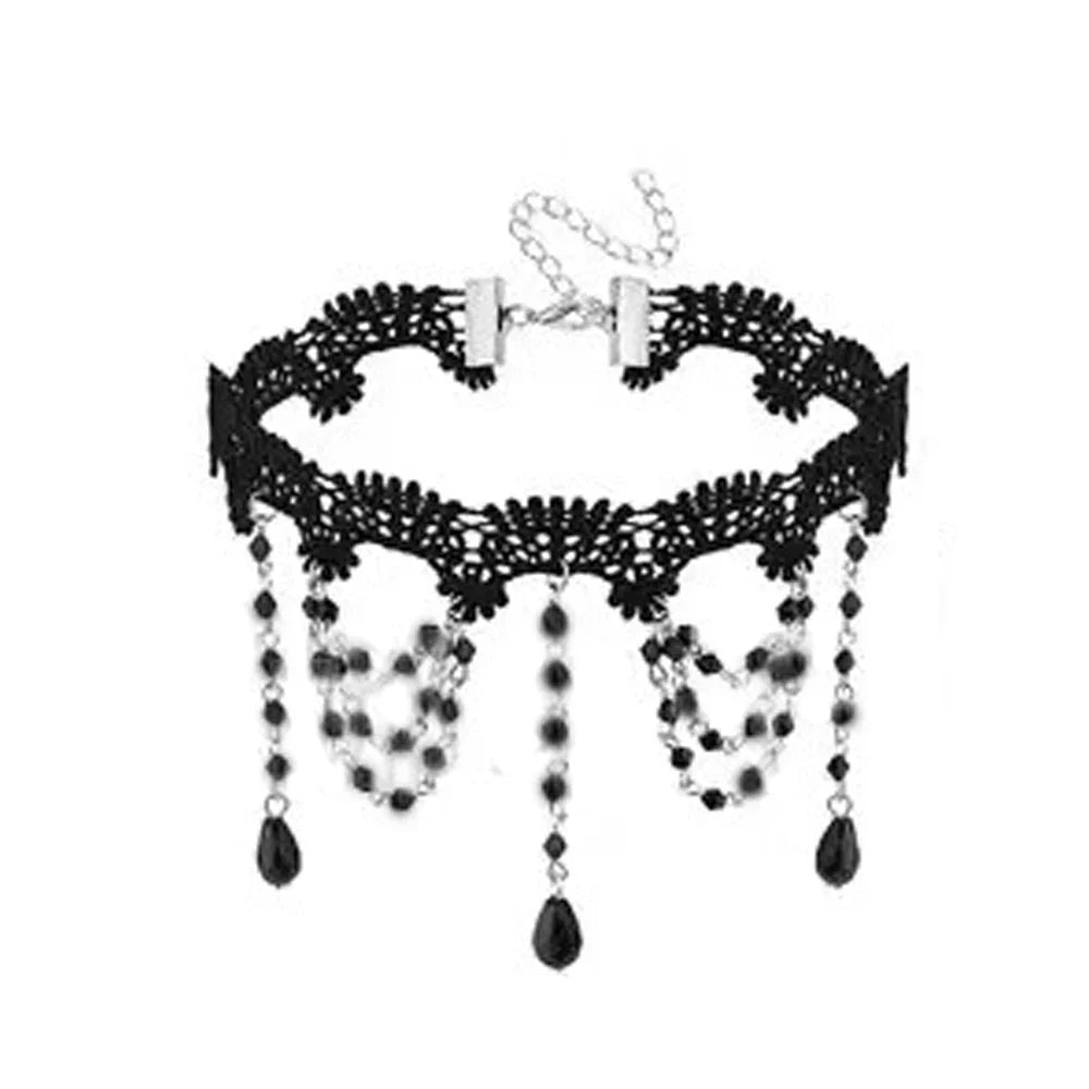 Punk Black Sexy Lace Chokers Necklace For Women Fashion Retro Clavicle Chain Halloween Collar Choker Steampunk Gifts