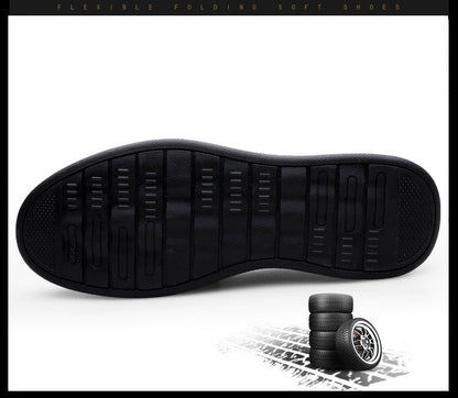Genuine Leather Casual Shoes Men Handmade Slip on Platform Walking Shoes Outdoor Footwear Driving Loafers Breathable Sneakers