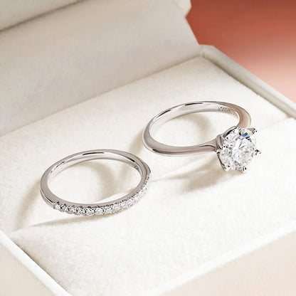 0.23-2CTTW Full Moissanite Wedding Rings for Women Sets Couple Rings 100% 925 Sterling Silver Top Quality Jewelry