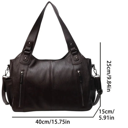 Daily Business Commuting Large Capacity Tote Hand Bags Soft Pu Leather Shoulder Bags for Women Zipper Women's Handbags Quality