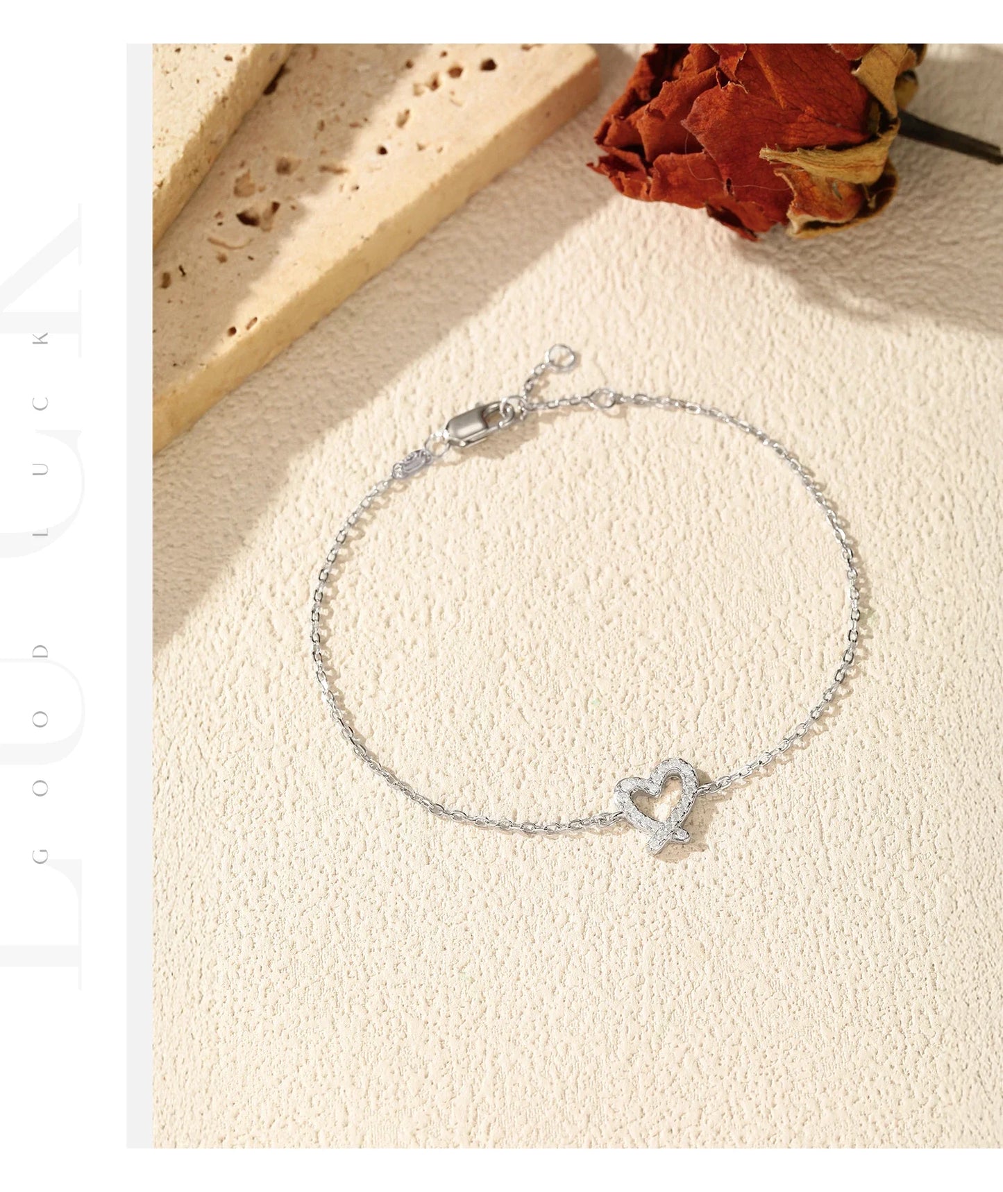 D Color Moissanite 925 Sterling Silver Sweet Romantic Irregular Heart Link Chain Bracelet For Women Fine Jewelry