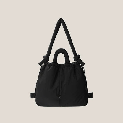 Casual nylon padded tote bag designer soft puffer women shoulder crossbody bags Simple Vintage large capacity handbags 2025