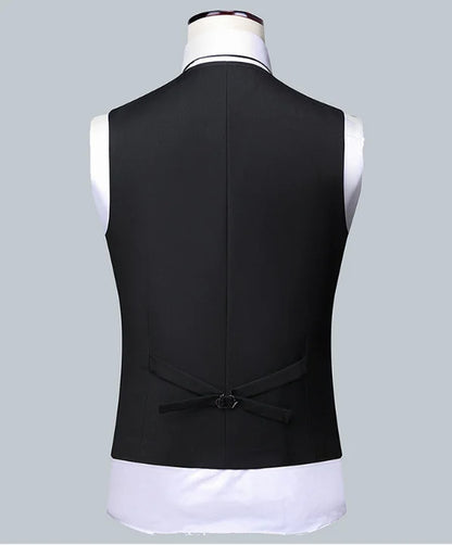 Men's Solid Color Business Suit Fashion Banquet Wedding Trend Groom Best Man Single 3/2/1