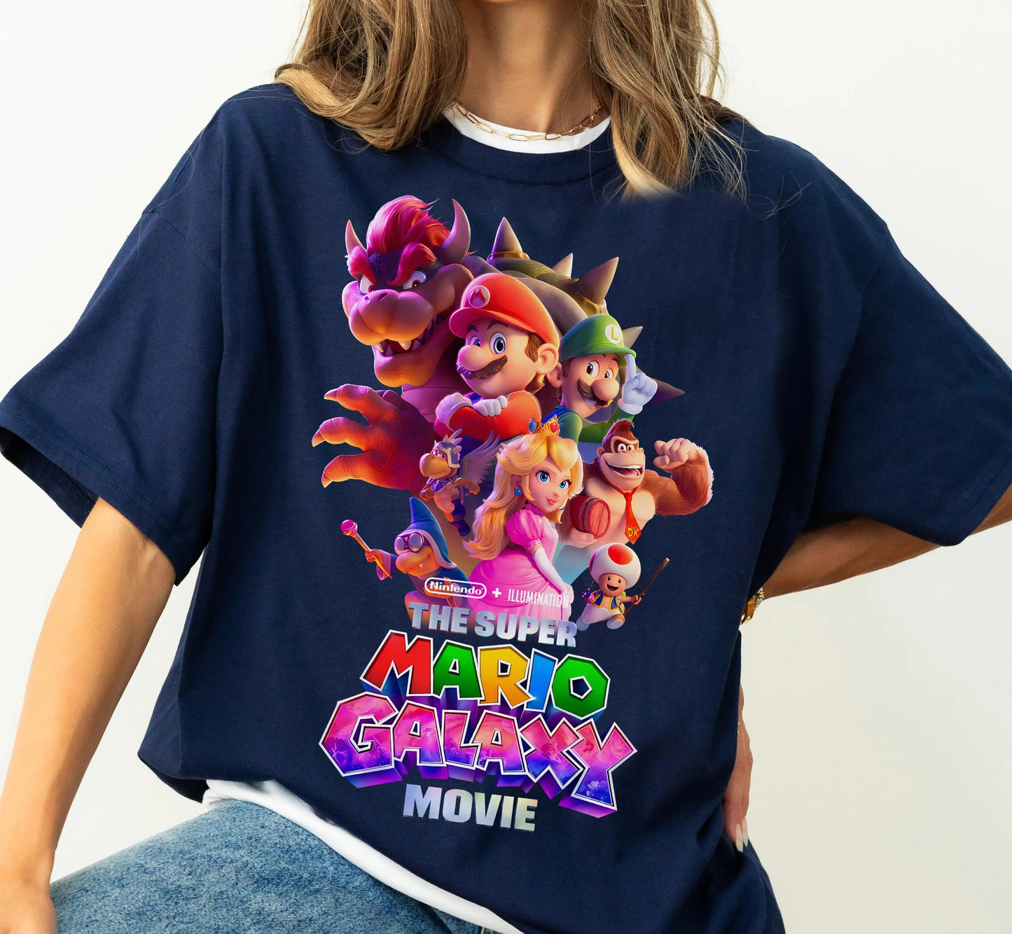 Movie The Super Mario Galaxy unisex 100%cotton family Tshirt,There are child size shirt available, 2026 New kids graphic shirt