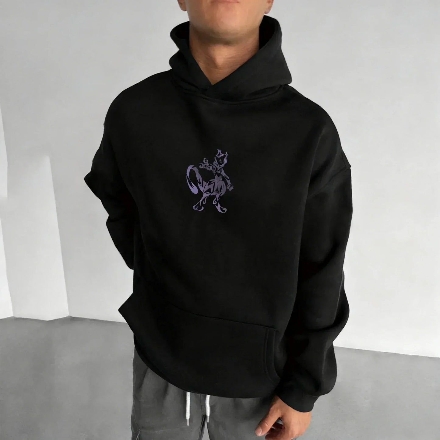 Anime Mewtwo Co Branded Hoodie  Spring/Autumn New Street Hip Hop Men's and Women's Daily Casual Parent Child Top