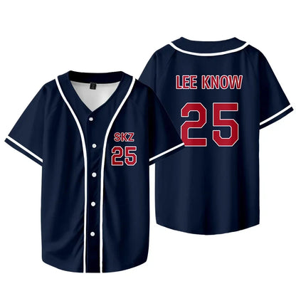 Baseball Jersey T-shirt Short Sleeve Graphic Women Men Oversized Tees