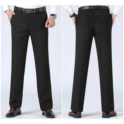 Mens Trousers Business Casual Pants Spring Summer Dress Pants Black Grey Loose Formal Suit Pants for Dad Husband