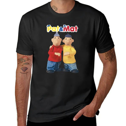 Pat & Mat T-Shirt customs quick drying blacks sports fans mens vintage t shirts