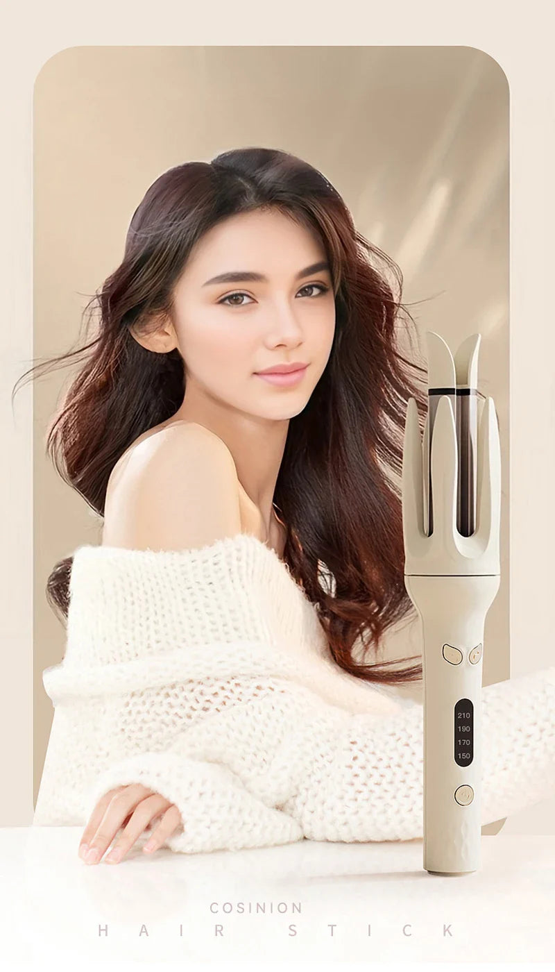 Negative Ions Automatic Hair Curler 28mm Electric Ceramic Curling Hair Stick Rotating Curl Waves Anti-Tangle Curling Iron Styler