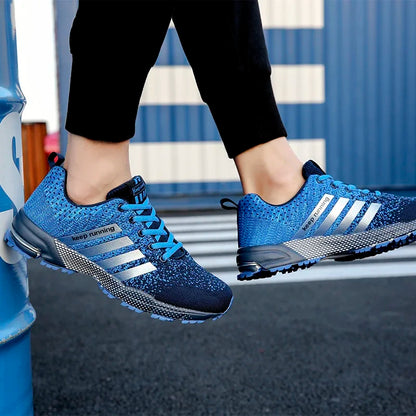 Men's and women's flying mesh surface spring summer breathable casual sports shoes flat vulcanized couple running big size48