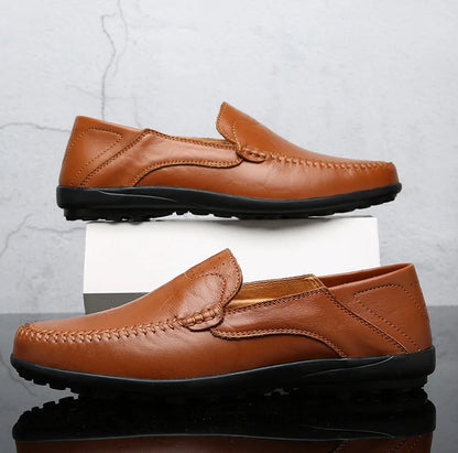 Genuine Leather Men Casual Shoes Luxury Brand Formal Men Loafers Moccasins Italian Breathable Slip on Male Boat Shoes Size 37-47
