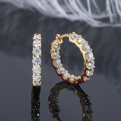 Hoops 100% 925 Sterling Silver Real 3mm Moissanite Stud Earrings For Women Sparkling Jewelry Gifts with Certificate Gifts