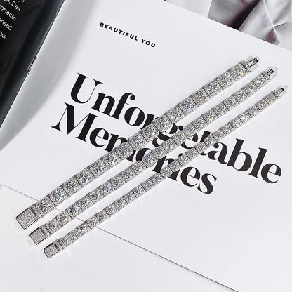 4mm 5mm 6.5mm Full Moissanite Bracelet for Man for Women Man S925 Silver Luxury Full Diamond Bracelet Party Fine Jewelry