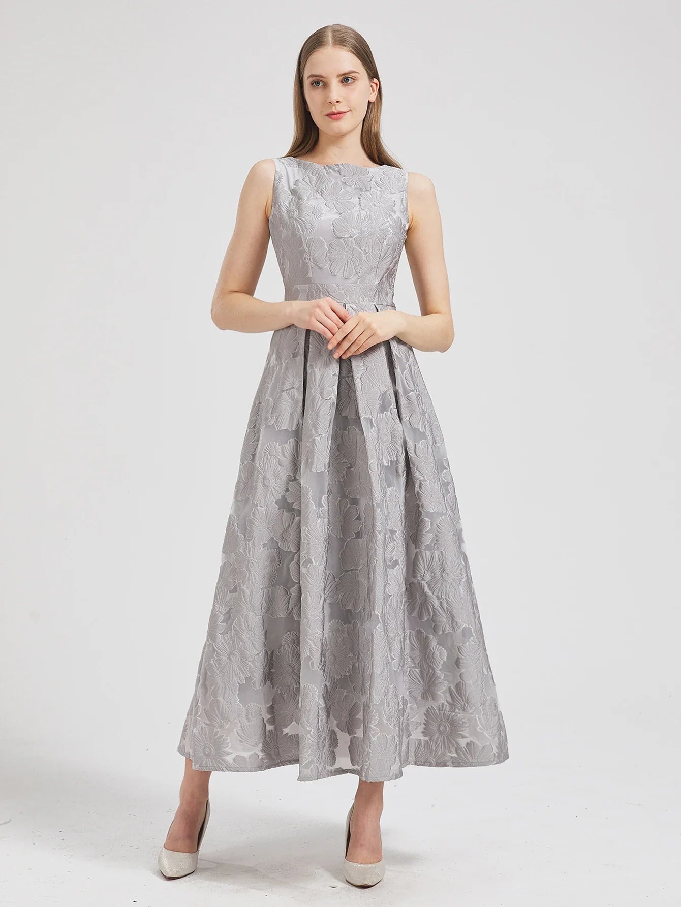 Women New Fashion Organza Embroidery Elegant Long Dress Summer Sleeveless Dresses Lady Holiday Evening Prom Vestido