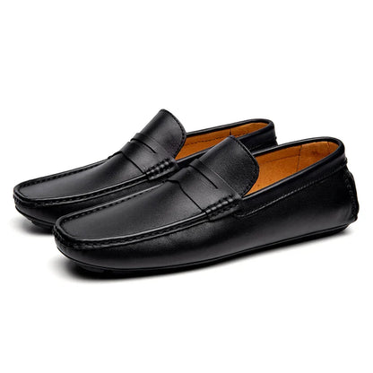 Red Loafers Genuine Leather Slip On Casual Shoes Men Natural Leather Spring Summer Italian Luxury Brand Designer