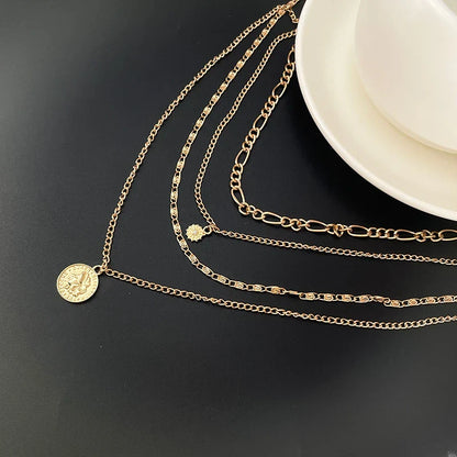 Classic Pendant Necklace for Women Micro Zircon Turkish Lucky Evil Eyes Palm Cross Pearl Multilayer Metal Chain Choker Jewelry