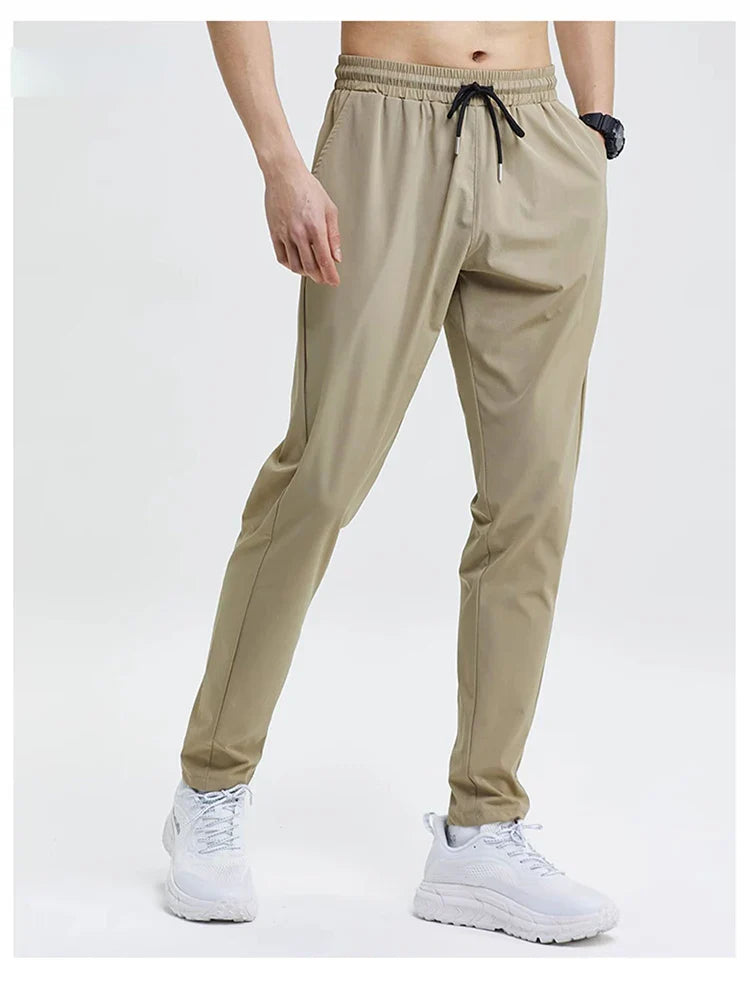 New Pencil Pants Tight Jogging Casual Mens Running Breathable Quick-Drying Ice Silk Outdoor Gym Sports Fashion Fitness Pant