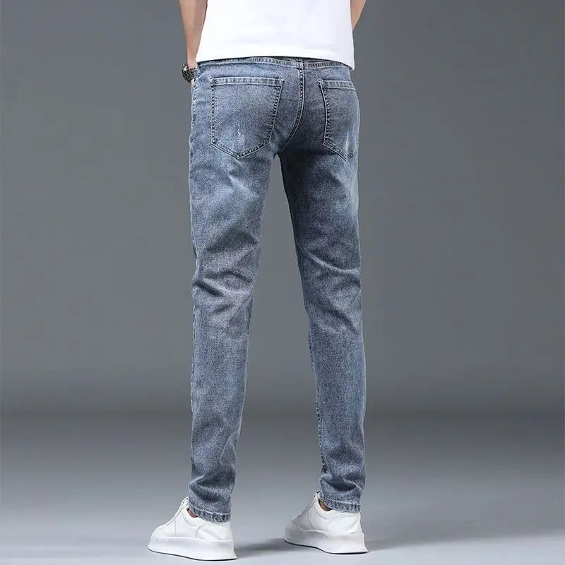 Luxury Summer Designer Korean Classic Streetwear Cowboy Pants for Men Fashionable and Comfortable Boyfriend Skinny Jeans Men
