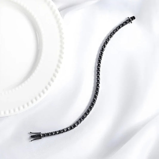 3/4/5MM Black Moissanite Tennis Bracelet for Women Hip Hop Full Diamond Men's Bracelet 100% 925 Sterling Silver Wholesale