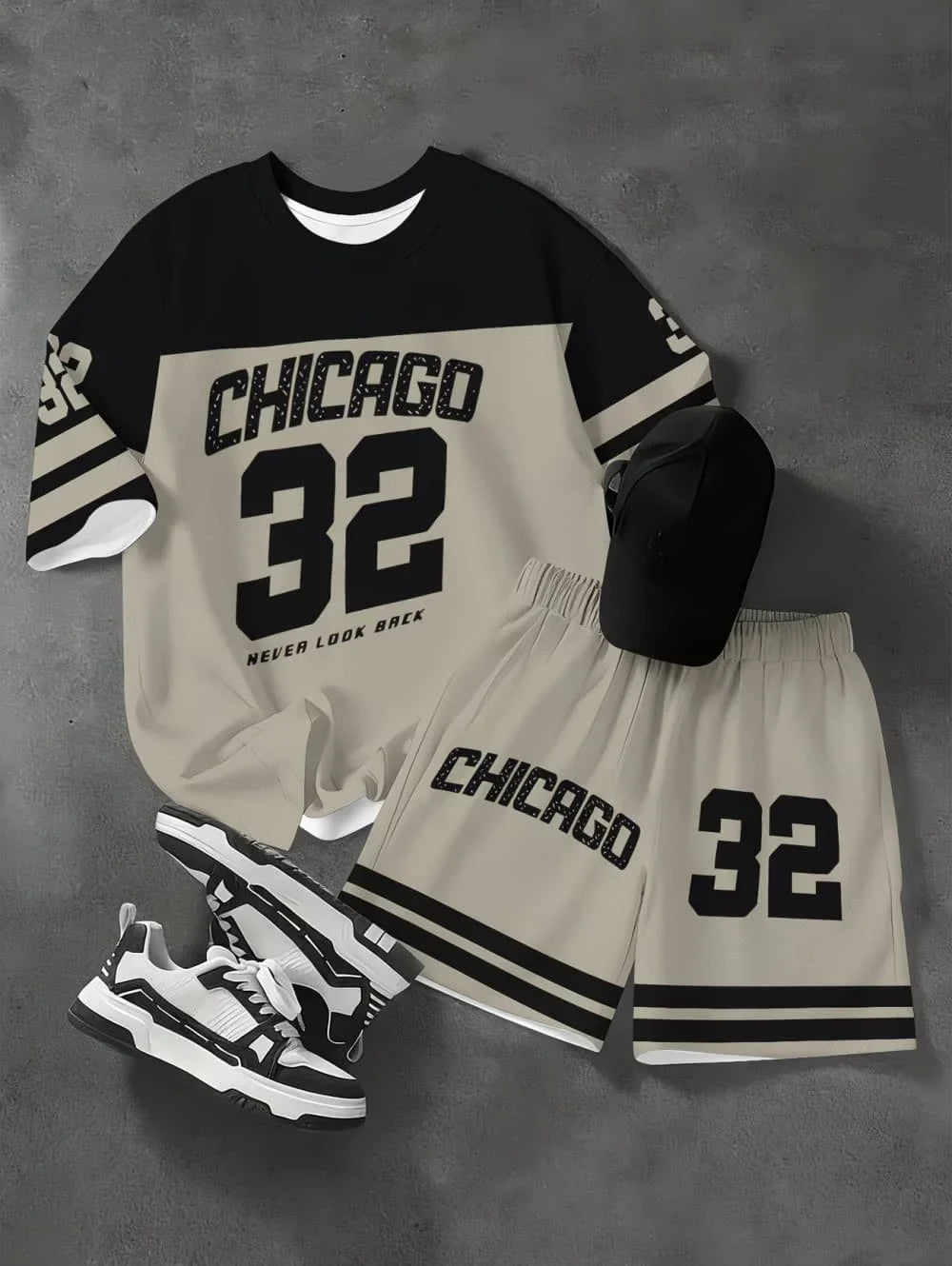 Fashiona Number Digital Printed Jersey Boy Short Sleeve Loose Fit Shorts and T-Shirt Set Sporty Outdoor Quick Drying 2pc Boy Set