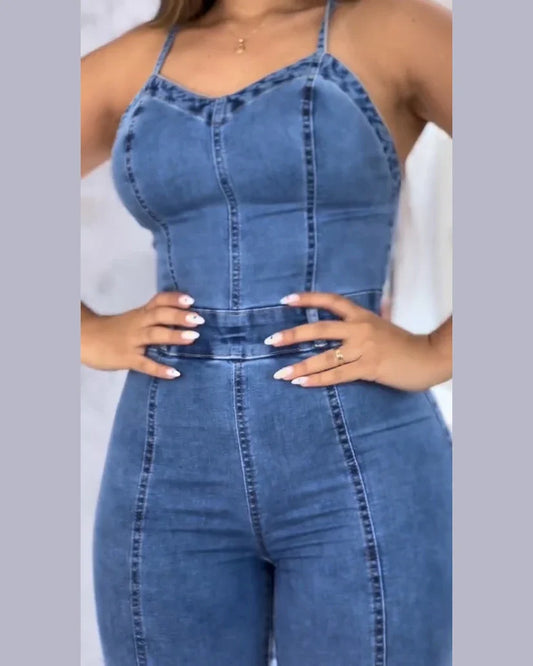 Body Shaper Bodysuit Thigh Trimmer Japanese 2000s Style Y2k One-piece Personality Jeans Figure-flattering