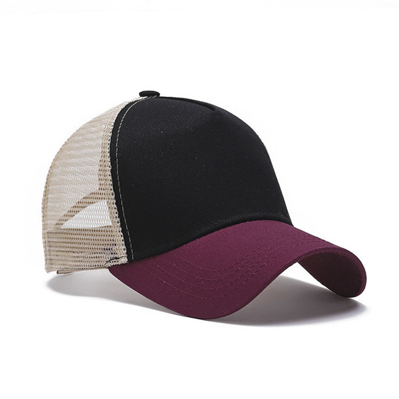 Custom Trucker Hat Logo Cotton Mesh Breathable Baseball Cap Women Men Summer Sunshade Mesh Cap 5 Panels Truck Hat Cap Wholesale