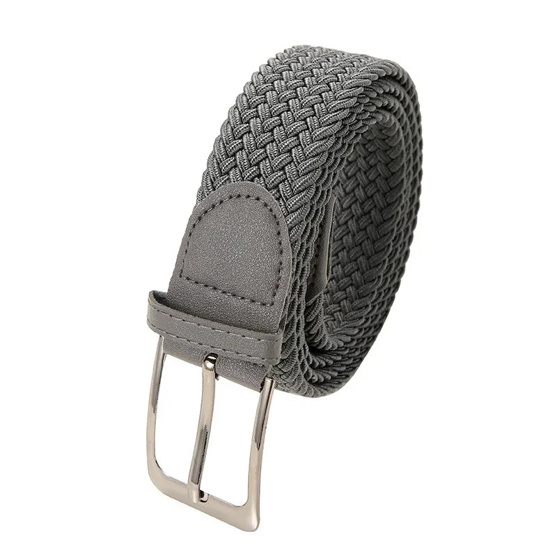 Stretch Canvas Pin Buckle Trouser Belts Plus Large Size 130 140 150cm Elastic Woven Belt Casual Women Men's Punched Waist Straps