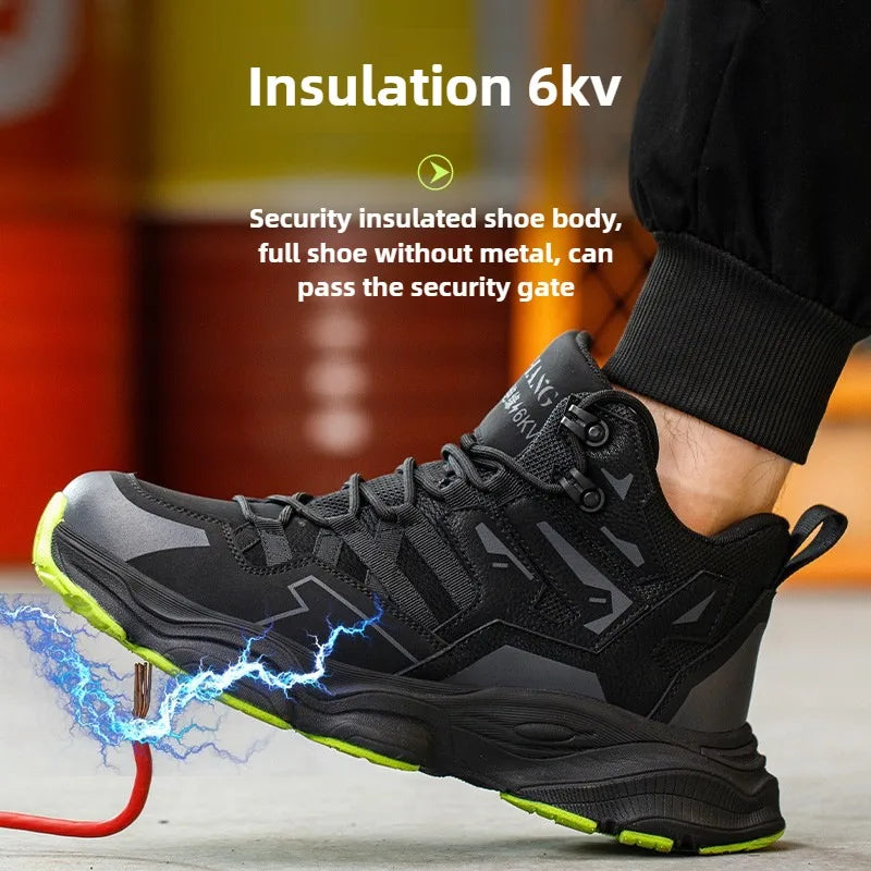 Work Sneakers Steel Toe Shoes Puncture-Proof Work Shoes Boots Fashion Indestructible Footwear Security Men Safety Shoes