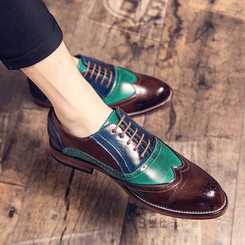 Handmade Mens Dress Designer Bullock Leather Fashion Wedding Italy Office Party Luxury Brand Shoes for Men Loafers Male Shoes 48