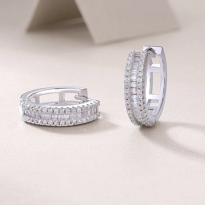 18k Plated D VVS1 All Moissanite Hoop Earrings for Women Pass Diamond Test S925 Sterling Silver Ear Jewelry Wholesale