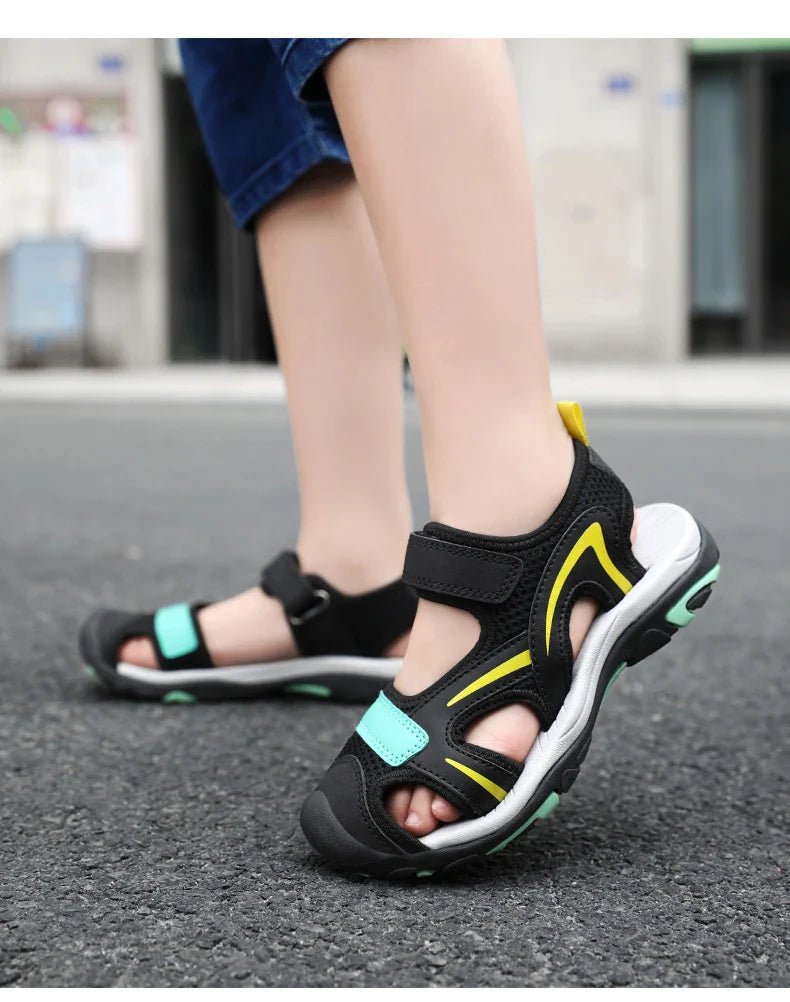2025 Summer Boys Sandals Kids Shoes Fashion Flats Toddler Baby Girls Sandals Non-slip Casual Beach Children Outdoor Shoes