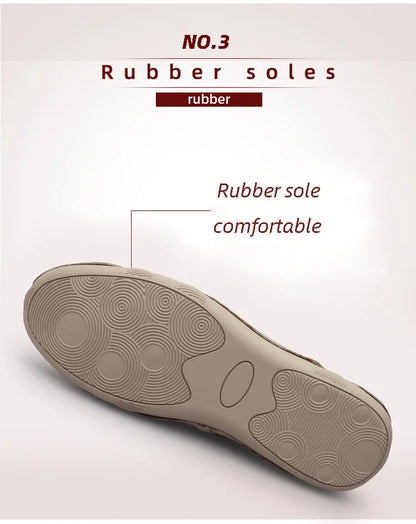 Breathable Light Anti-slip Outdoor Flat Shoes for Men Casual Driving Shoes Genuine Leather Boat Shoes Soft Sole Footwear