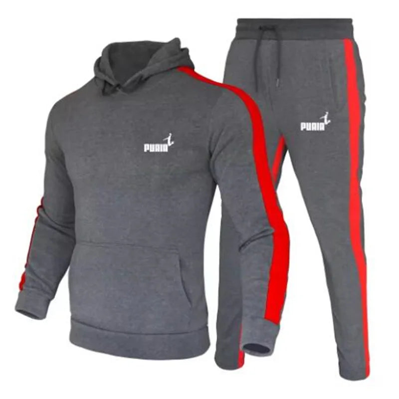 Special offer for the autumn 2025 men's sports suits. Men's two-piece outdoor sports outfit. Men's hooded sweatshirt. Fashionabl