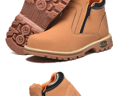 2025 Work Shoes for Men Waterproof Safety Shoes Man Anti Spark Leather Boots Man Anti Puncture Anti Slip Welder Shoe