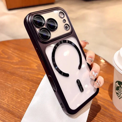 Plating Transparent For Magsafe Magnetic Case for IPhone 17 17Pro 17 Pro Max 17 Air Original Soft TPU Lens Protector Cover